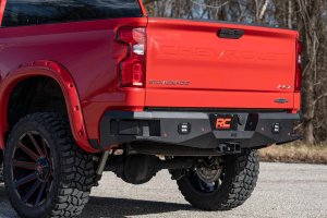 Chevrolet Silverado 1500 Rear LED Bumper - Rough Country - Includes Rough Country Black-Series 2in LED Flush Mount Cubes - '19-'24